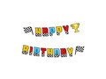 Baner Happy Birthday Wyścigówki - 220x17cm - 1 szt.