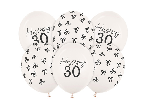 Zestaw balonów lateksowych na trzydziestkę - 30 cm - 50 szt.