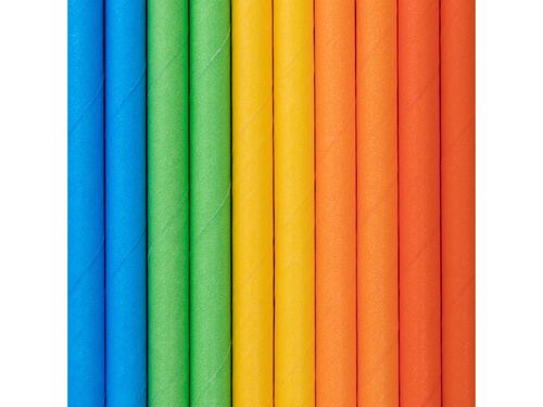Słomki papierowe Klocki - 19,5 cm - 10 szt.