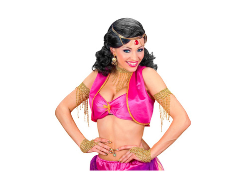 Złota koralikowa bransoletka-rękawiczka