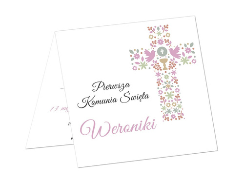 Zaproszenia personalizowane na I Komunię Świętą - 6 szt.