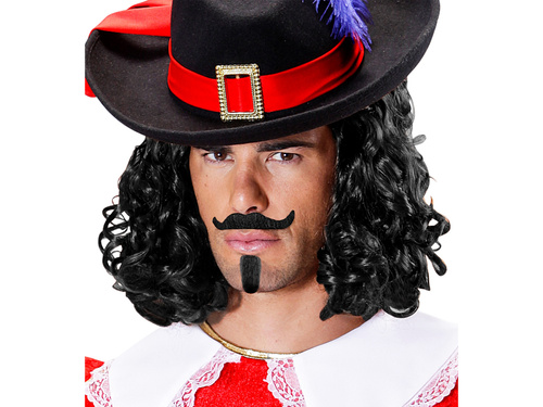 Czarne wąsy i broda Muszkieter - 1 szt.