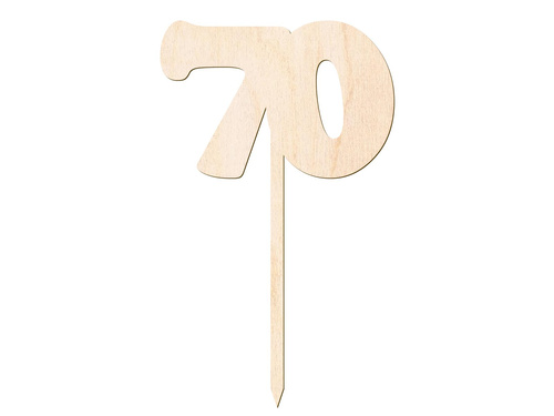 Topper drewniany na tort 70 - 12 cm