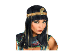 Peruka Kleopatra z opaską z wężem ozdobionym koralikami