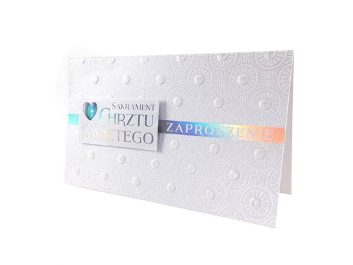 Zaproszenia na Chrzest Święty białe - 5 szt.