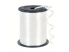 Wstążka ozdobna do balonów - pastelowa - biała - 225 m