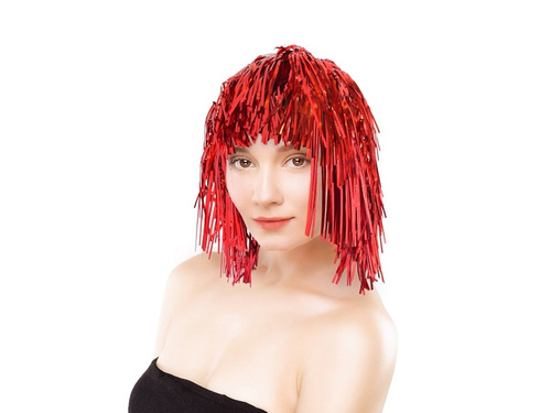 Peruka foliowa - czerwona.