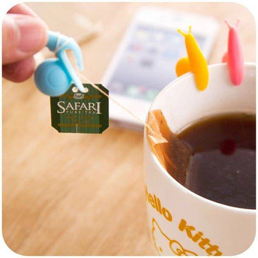 Zawieszki na woreczek do herbaty Ślimaki - 6 szt.