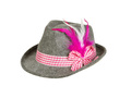 Kapelusz bawarski z różowymi piórkami - 1 szt.