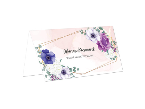 Winietki personalizowane składane z kwiatami - 15 szt.