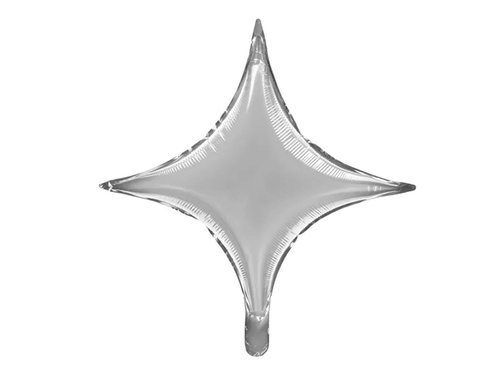 Balon foliowy Gwiazda srebrna - 42 cm - 1 szt.