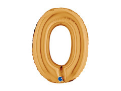 Balon foliowy cyfra 0 złoty - 14" - 1 szt.