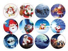 Opłatki na muffiny babeczki Świąteczne Mikołaje