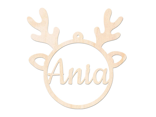 Zawieszka drewniana Renifer personalizowana - 16 cm - 1 szt.