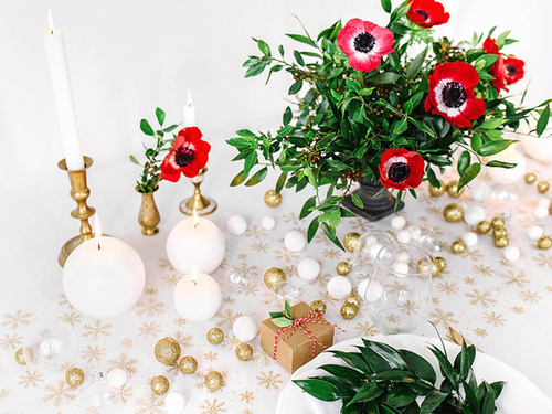 Świeca "Kula" (FI 60) matowa, biała - 1 szt.