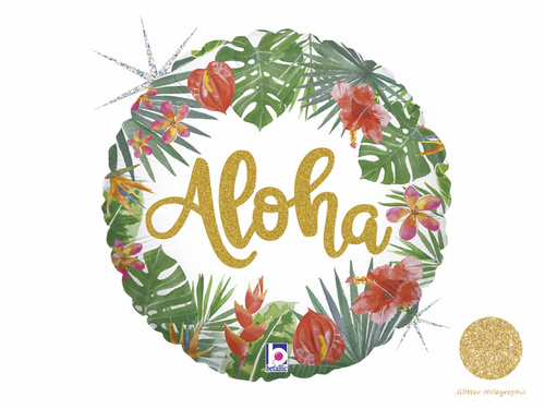 Balon foliowy Aloha Tropikalne Liście - 46 cm - 1 szt