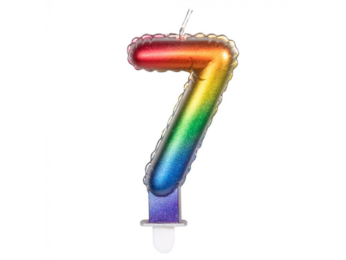 Świeczka cyferka kolorowa - 7 - siedem