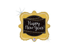 Balon foliowy ramka Happy New Year - 16" - 1 szt.