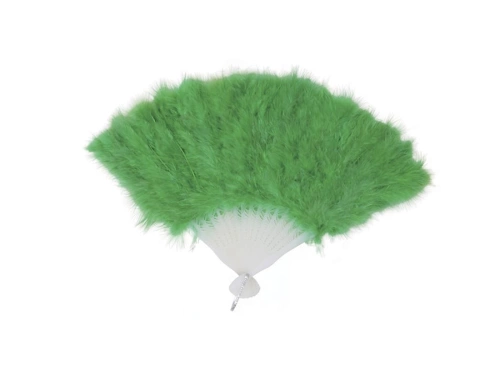 Wachlarz z piór zielony - 1 szt.