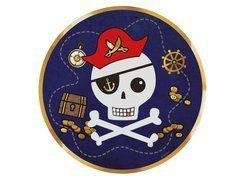 Talerzyki urodzinowe Mapa Piracka - 23 cm - 8 szt.