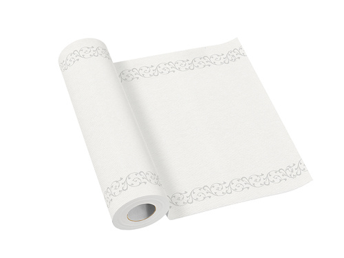 Dekoracja bieżnik na stół Srebrna Ramka - 40 cm x 24 m - 1 szt.