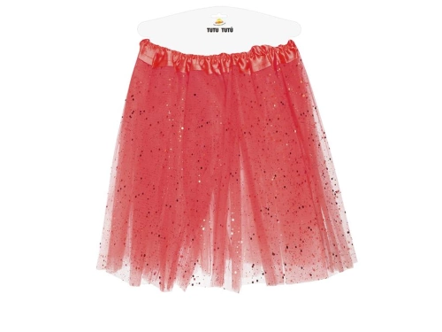 Spódniczka Tutu brokatowa czerwona - 40 cm - 1 szt.