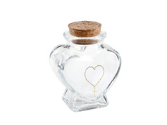 Szklana buteleczka dla gości z korkiem - 7 cm - 1 szt.