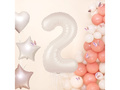 Balon foliowy kremowa cyfra 2 - 100 cm - 1 szt.