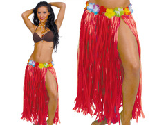 Spódniczka hawajska długa czerwona - 1 szt.