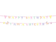 Baner urodzinowy Happy Birthday Jednorożec - 2 szt.