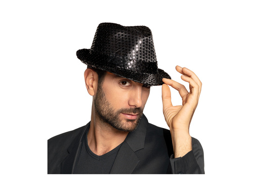 Kapelusz Popstar czarny w cekiny