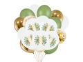 Zestaw balonów komunijnych zielono- złoty - 21 szt.