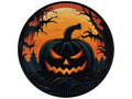 Talerzyki papierowe na Halloween Mroczna Dynia - 18 cm - 6 szt.