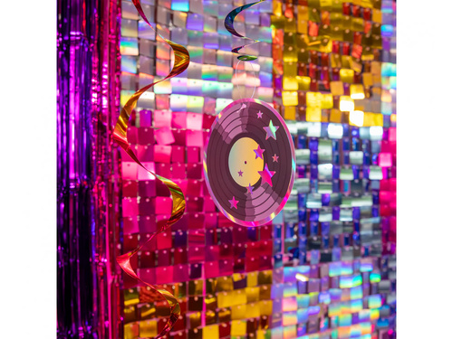 Dekoracja wisząca świderki Retro Disco - 6 szt.