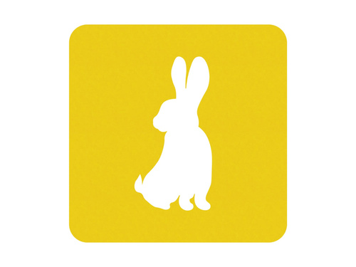 Podstawka kwadratowa pod kubek - Zajączek - 10 cm - 4 szt.