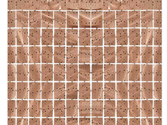 Kurtyna Kwadraty różowe złoto z gwiazdkami - 100 x 200 cm