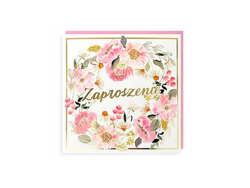 Zaproszenia urodzinowe Kwiaty - 5 szt.