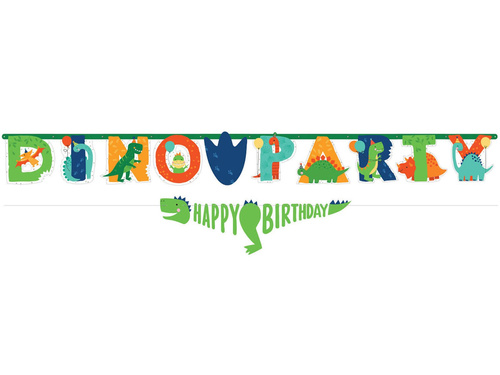 Baner urodzinowy Dino Party Dinozaury - 230 cm - 1 szt.