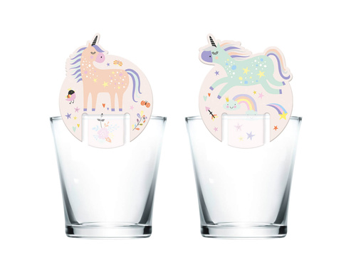 Dekoracje na szklanki Jednorożec - 6 szt.