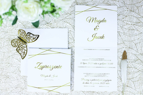 Zaproszenie personalizowane na ślub z kopertą - 6 szt.