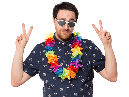 Naszyjnik hawajski - tęczowy - 120 cm - 1 szt.