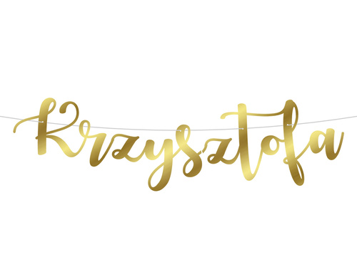 Baner z napisem Chrzest Święty złoty + imię