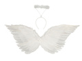 Zestaw skrzydła anioła białe 67 x 26 cm oraz Aureolka