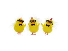Kurczaczki wielkanocne w okularach - 5 cm - 3 szt.