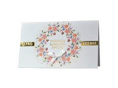 Zaproszenia na komunię z kwiatkami - 5 szt.
