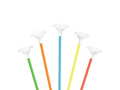 EKO Patyczki papierowe z zatyczkami do balonów - mix kolorów - 10 szt.