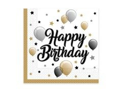 Serwetki urodzinowe baloniki i gwiazdki - 33 cm - 20 szt.