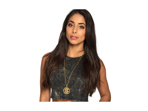 Metalowy naszyjnik Dollar z kamieniami