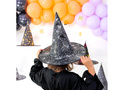Kapelusz czarownicy ze srebrną pajęczyną na Halloween - 1 szt.