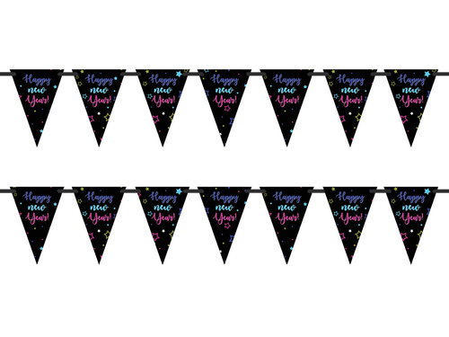 Baner wiszący flagi Happy New Year - 5 m